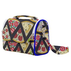 Vector Seamless Pattern With Italian Pizza Top View Satchel Shoulder Bag by BangZart