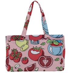 Tomato Seamless Pattern Juicy Tomatoes Food Sauce Ketchup Soup Paste With Fresh Red Vegetables Canvas Work Bag by BangZart