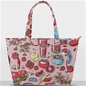 Tomato seamless pattern juicy tomatoes food sauce ketchup soup paste with fresh red vegetables Back Pocket Shoulder Bag  View1