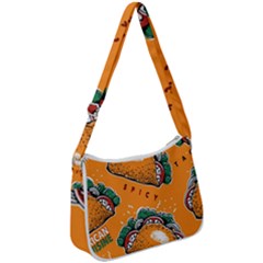 Seamless Pattern With Taco Zip Up Shoulder Bag by BangZart