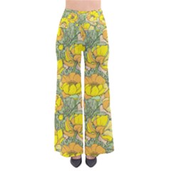 Seamless Pattern With Graphic Spring Flowers So Vintage Palazzo Pants by BangZart