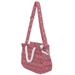 Pink Art With Abstract Seamless Flaming Pattern Rope Handles Shoulder Strap Bag by BangZart