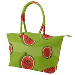 Seamless Background With Watermelon Slices Canvas Shoulder Bag by BangZart