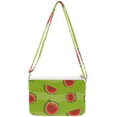 Seamless Background With Watermelon Slices Double Gusset Crossbody Bag by BangZart