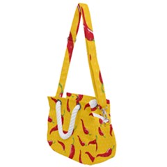 Chili Vegetable Pattern Background Rope Handles Shoulder Strap Bag by BangZart