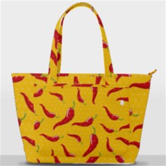 Chili Vegetable Pattern Background Back Pocket Shoulder Bag  by BangZart