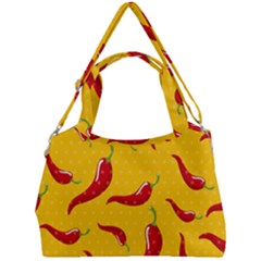 Chili Vegetable Pattern Background Double Compartment Shoulder Bag by BangZart