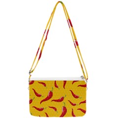 Chili Vegetable Pattern Background Double Gusset Crossbody Bag by BangZart