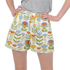 Seamless Pattern With Various Flowers Leaves Folk Motif Ripstop Shorts by BangZart