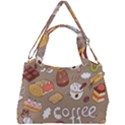 Vector seamless pattern with doodle coffee equipment Double Compartment Shoulder Bag View2