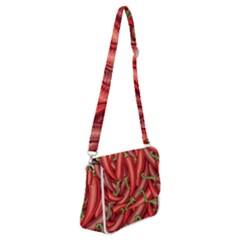 Seamless Chili Pepper Pattern Shoulder Bag With Back Zipper by BangZart