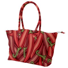 Seamless Chili Pepper Pattern Canvas Shoulder Bag by BangZart