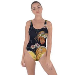 Embroidery Blossoming Lemons Butterfly Seamless Pattern Bring Sexy Back Swimsuit