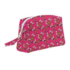 Clown Ghost Pattern Pink Wristlet Pouch Bag (medium) by snowwhitegirl