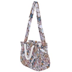 Rounded Stones Print Motif Rope Handles Shoulder Strap Bag by dflcprintsclothing