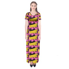 Haha - Nelson Pointing Finger At People - Funny Laugh Short Sleeve Maxi Dress by DinzDas