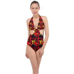 Working Class Hero - Welders And Other Handymen Are True Heroes - Work Halter Front Plunge Swimsuit