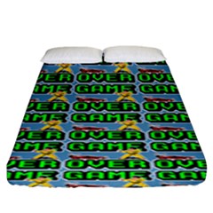 Game Over Karate And Gaming - Pixel Martial Arts Fitted Sheet (king Size) by DinzDas