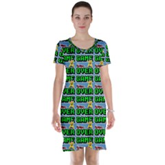 Game Over Karate And Gaming - Pixel Martial Arts Short Sleeve Nightdress by DinzDas