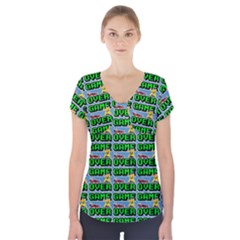 Game Over Karate And Gaming - Pixel Martial Arts Short Sleeve Front Detail Top by DinzDas