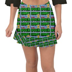 Game Over Karate And Gaming - Pixel Martial Arts Fishtail Mini Chiffon Skirt by DinzDas