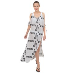 White And Nerdy - Computer Nerds And Geeks Maxi Chiffon Cover Up Dress by DinzDas