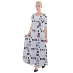 White And Nerdy - Computer Nerds And Geeks Half Sleeves Maxi Dress by DinzDas