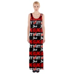 Just Killing It - Silly Toilet Stool Rocket Man Thigh Split Maxi Dress by DinzDas