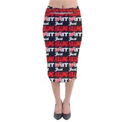 Just Killing It - Silly Toilet Stool Rocket Man Velvet Midi Pencil Skirt by DinzDas