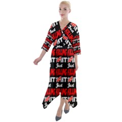 Just Killing It - Silly Toilet Stool Rocket Man Quarter Sleeve Wrap Front Maxi Dress by DinzDas