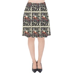 Bmx And Street Style - Urban Cycling Culture Velvet High Waist Skirt by DinzDas