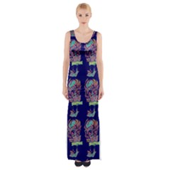 Jaw Dropping Horror Hippie Skull Thigh Split Maxi Dress by DinzDas