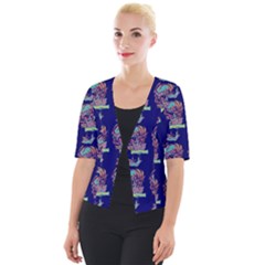 Jaw Dropping Horror Hippie Skull Cropped Button Cardigan by DinzDas