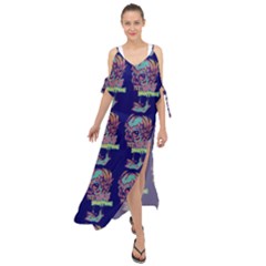 Jaw Dropping Horror Hippie Skull Maxi Chiffon Cover Up Dress by DinzDas