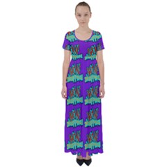 Jaw Dropping Comic Big Bang Poof High Waist Short Sleeve Maxi Dress by DinzDas