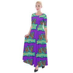 Jaw Dropping Comic Big Bang Poof Half Sleeves Maxi Dress by DinzDas