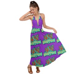 Jaw Dropping Comic Big Bang Poof Backless Maxi Beach Dress by DinzDas