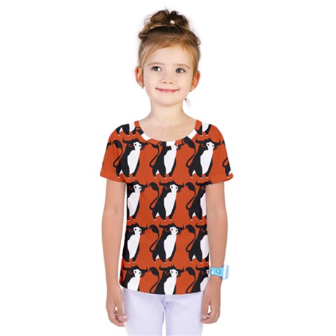  Bull In Comic Style Pattern - Mad Farming Animals Kids  One Piece Tee by DinzDas