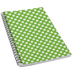 Pastel Green Lemon, White Polka Dots Pattern, Classic, Retro Style 5 5  X 8 5  Notebook