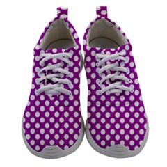 White And Purple, Polka Dots, Retro, Vintage Dotted Pattern Athletic Shoes by Casemiro