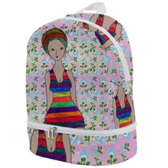 Tan Swimmer Flowerwall Zip Bottom Backpack by snowwhitegirl