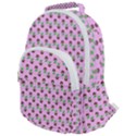 Headphones Girl Pink Rounded Multi Pocket Backpack View1