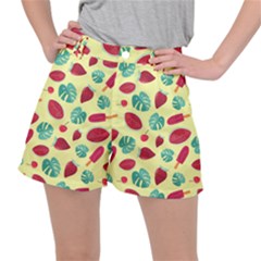 Watermelons, Fruits And Ice Cream, Pastel Colors, At Yellow Ripstop Shorts by Casemiro