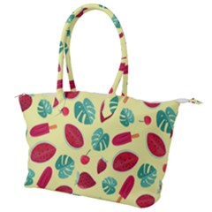 Watermelons, Fruits And Ice Cream, Pastel Colors, At Yellow Canvas Shoulder Bag by Casemiro