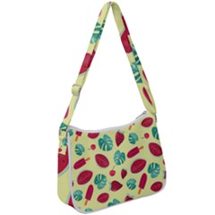 Watermelons, Fruits And Ice Cream, Pastel Colors, At Yellow Zip Up Shoulder Bag by Casemiro