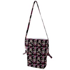 Braids Doll Daisies Black Folding Shoulder Bag by snowwhitegirl