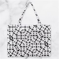 Black And White Ethnic Print Zipper Medium Tote Bag by dflcprintsclothing