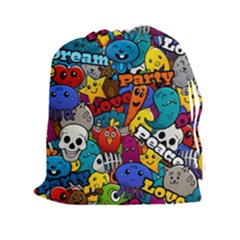 Graffiti Characters Seamless Pattern Drawstring Pouch (2xl) by Amaryn4rt