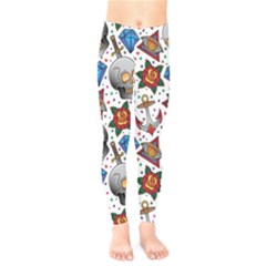 Full Color Flash Tattoo Patterns Kids  Leggings by Amaryn4rt