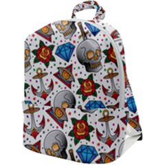 Full Color Flash Tattoo Patterns Zip Up Backpack by Amaryn4rt